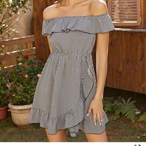 Black and white checkered dress